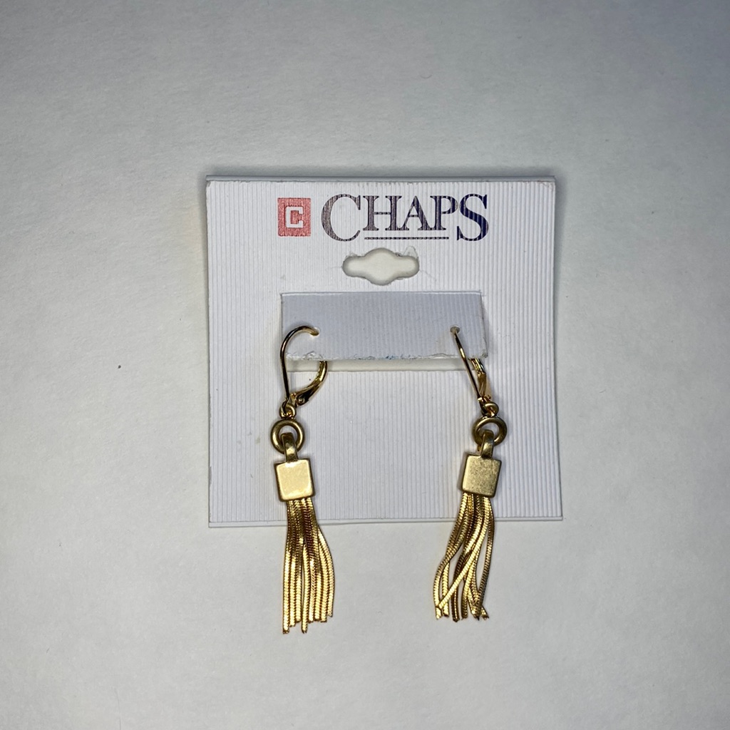 Nwt Chaps Gold Victorian Tassel Dangle Earrings